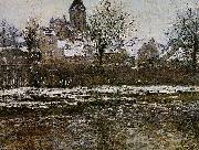 Claude Monet Effet de neige a Vetheul oil painting reproduction